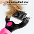 thumbnail image 5 of Pet Grooming Brush Small Double Sided Shedding and Dematting Undercoat Rake Comb for Dogs Cat and Dog Comb Brush Tool Extra Wide Pink, 5 of 8