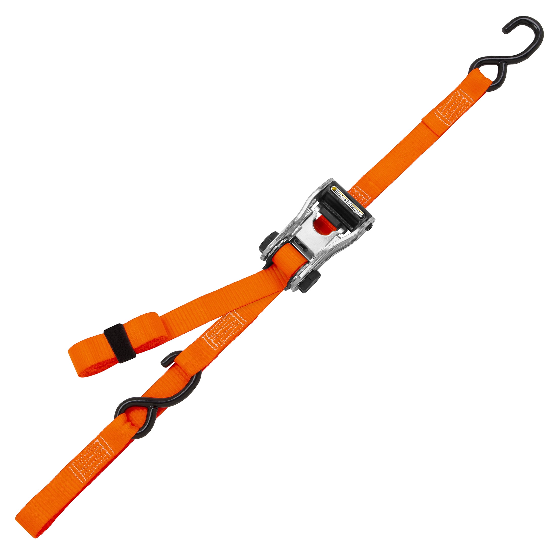 (2 pack) SmartStraps CarbonX Heavy Duty Ratchet Tie Down Straps, 1-1/4" x 14 ft, 1,000 lb Safe Work Load, 3,000 lb Break Strength, Orange, 2-Pack