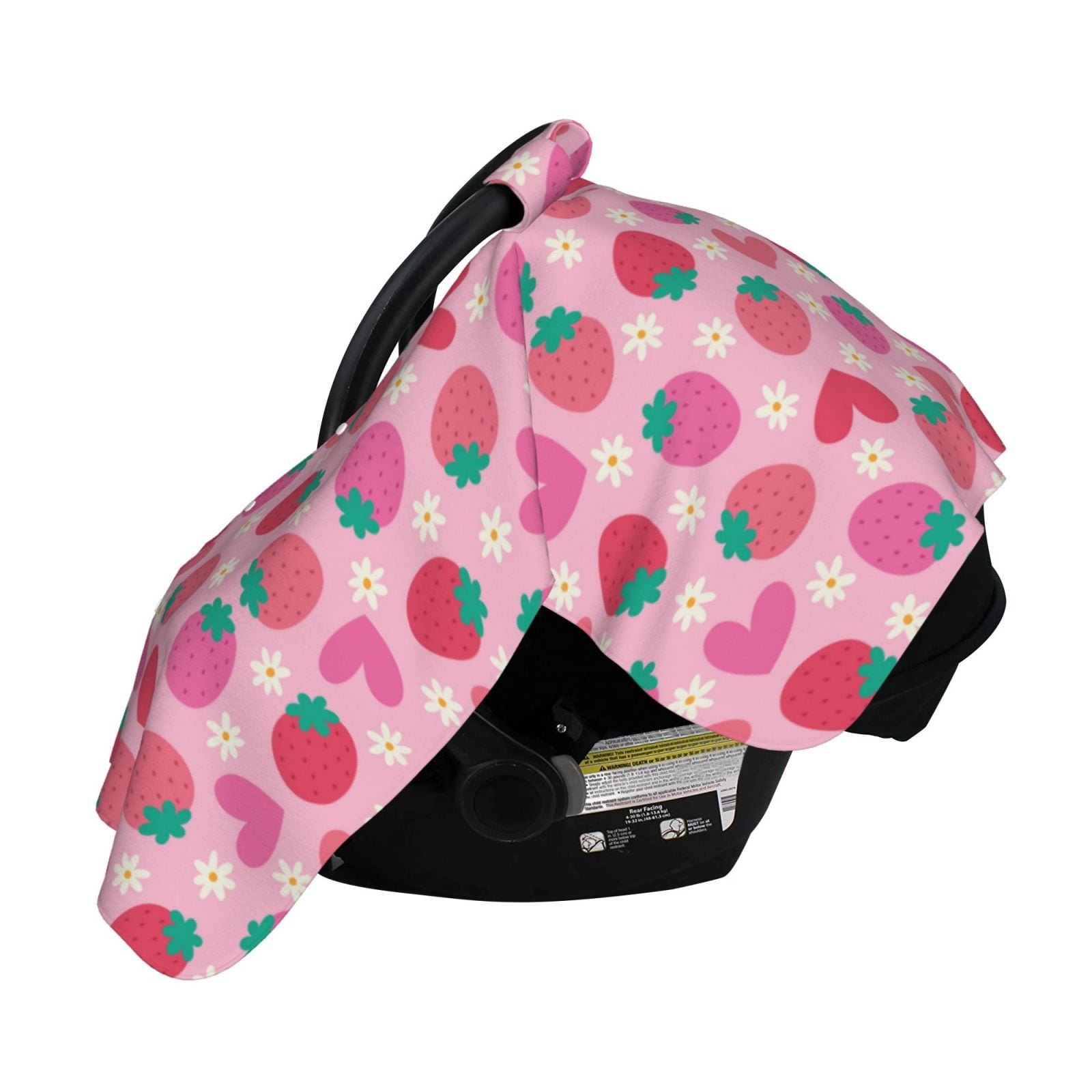 Naloa Haear Strawberry Baby Car Seat Cover, Breathable Baby Carrier Cover, Multiuse Baby Carrier Cover & Nursing Breastfeeding Cover