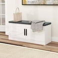 thumbnail image 2 of Costway Shoe Bench Farmhouse Shoe Rack Organizer with Cushion 2 Doors 2 Adjustable Shelves, 2 of 10