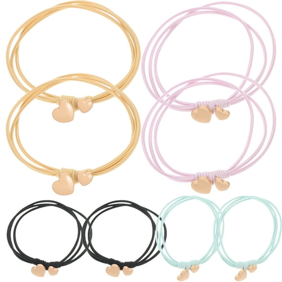 8pcs Hair Bands Elastic Hair Ropes Decorative Bracelet Hair Ties for Women and Teen Girls