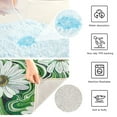 thumbnail image 6 of Ryvnso White Daisy in Green Liquid Bathroom Shaggy Rugs Toilet Mat Soft Contour Rug, 6 of 9