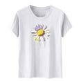 thumbnail image 4 of Xdegoge T Shirts for Women Graphic Under 10 Short Sleeve Crewneck Shirts Floral Summer Casual Tops Tunic Loose Fit Tees Soft Comfy Blouses In Store Shopping Past Orders At, 4 of 5