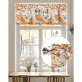 thumbnail image 7 of Fall Thanksgiving Kitchen Valances for Windows Orange White Teal Pumpkins Maple Leaf Valance Curtains&nbsp; for Kitchen /Living Room/Bedroom/ Bathroom Decor, 54"x18 " ,Rod Pocket 1 Panel, Linen, 7 of 7