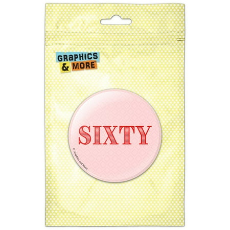

Sixty Birthday Diamond Pattern Red Refrigerator Button Magnet
