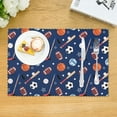 thumbnail image 3 of DouZhe Polyester Placemats Set of 4, American Team Sports Pattern Heat Resistant Place Mats for Dining Table, 12" x 18", 3 of 7