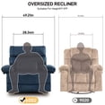 thumbnail image 2 of HOMYEDAMIC Oversized Recliner Chair, Plus Size 28 inch Large Wide Seat Manual Flannel Recliner with Pockets & Massage Pillow 350 lb Capacity for Living Room Adults, 2 of 7