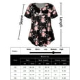 thumbnail image 5 of Plus Size Tops for Women Short Sleeve Buttons Up Blouses Flowy Floral Tunic Tops, 5 of 9