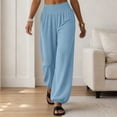thumbnail image 4 of Aezemi Women High Waisted Sports Pants Loose Fit Elastic Waist Flowy Jogger Pants with Pockets Palazzo Womens Workout Fashion Casual Outdoor Trousers M, 4 of 8