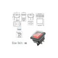 thumbnail image 2 of Interruptor basculante de encendido/apagado de luz roja de 3 piezas con cubierta impermeable 16A/250V CA (DPST), 2 of 5