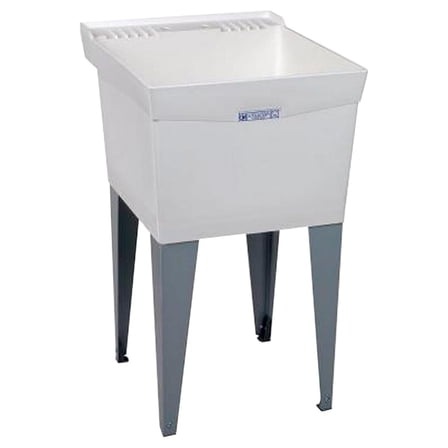 El Mustee 19F Utilatub 18-Gallon Floor-Mount Laundry/Utility Tub, 34 X 20 X 24 In, White