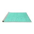 thumbnail image 2 of Ahgly Company Machine Washable Indoor Square Solid Turquoise Blue Modern Area Rugs, 3' Square, 2 of 4