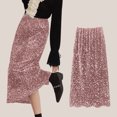 thumbnail image 2 of EHRWE Women's Skirt Velvet Sequin Skirt Women's Wrap Skirt Sparkly Retro Midi Straight Skirt Festival Party Skirt, 2 of 4