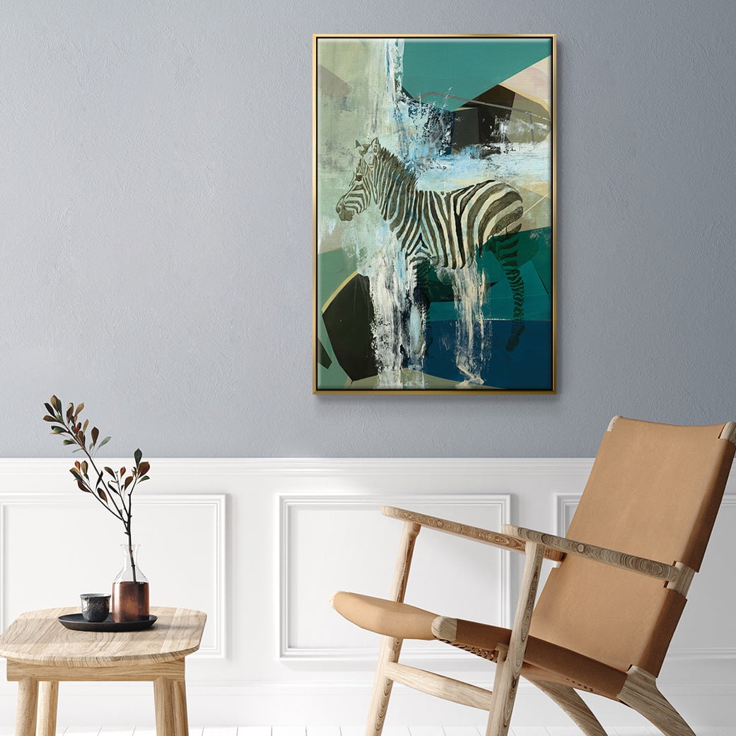 Crossing the Lines Framed Premium Gallery Wrapped Canvas - Ready to Hang - 17 x 25 - Gold Floating Frame