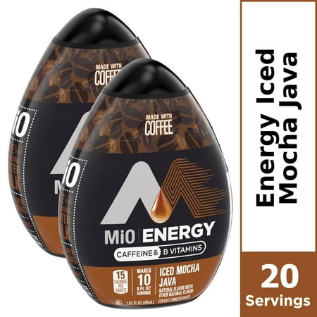 (2 Pack) MiO Iced Mocha Java Sugar Sweetened, Caffeinated Liquid Water Enhancer, 1.62 fl oz Bottles