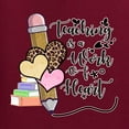 thumbnail image 2 of Teaching is a Work of Heart Pop Culture Men's Graphic T-Shirt, Maroon, XX-Large, 2 of 4