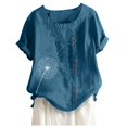 thumbnail image 2 of Pntutb - Blusa para mujer, informal, suelta, con botones, de lino, talla grande, con estampado bohemio, tanic Pntutb Pntutb-2281, 2 of 2