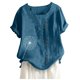 thumbnail image 2 of Puntoco - Blusa para mujer, informal, suelta, con botones, de lino, talla grande, con estampado bohemio, tanic Puntoco Puntoco-2281, 2 of 2
