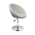 thumbnail image 3 of Nicer Furniture White Rounded Faux Leather bar Stool, 3 of 5