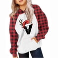 thumbnail image 2 of ITSAME Kids Christmas Hoodie, with Pocket Xmas Graphic Plaid Long Sleeve Boys Girls Holiday Hooded Sweatshirt Red 14T, 2 of 5