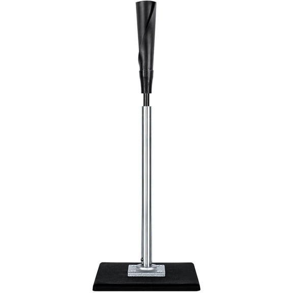 FITPLAY Baseball Batting Tee, 25" to 37" Adjustable Height, Black & Silver