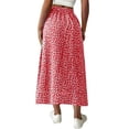 thumbnail image 5 of Women's Printed Maxi Skirt with Side Slit, Casual High Waist Flowy Long Skirt, Boho Summer Skirt for Vacation, Beach and Daily Wear,Red,L, 5 of 6