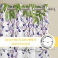thumbnail image 6 of Purple Flowers Kitchen Curtains Window Panels, Weeping Elegant Spring Floral Wooden Pastoral Insulated Window Treatment Curtain, Grommet Curtains for Bedroom/Living Room/Bathroom, 2 Piece 52"Wx45"L, 6 of 8