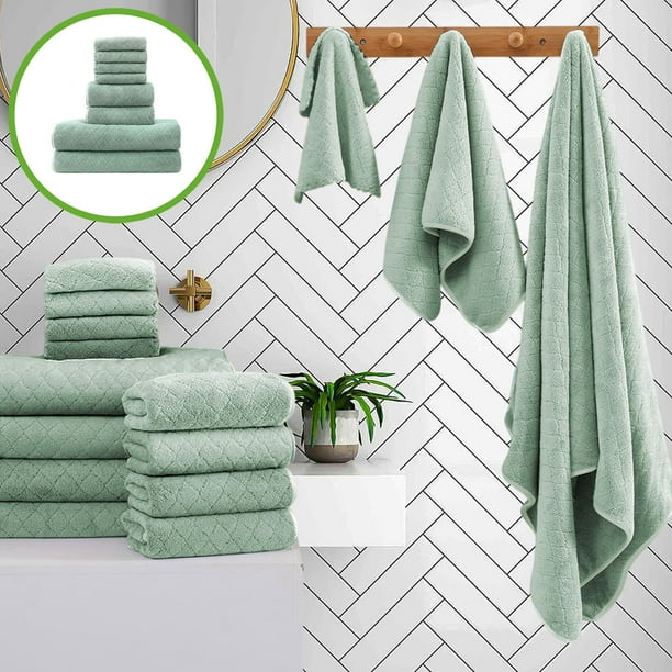 Juego de Ocho Toallas de Terciopelo para Baño, Lisas, para El Hogar: Ideales para Lavarse La Cara, Secarse y Secarse. Suaves y Absorbentes.