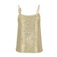 thumbnail image 7 of Scyoekwg Womens Sequin Tank Tops Crew Neck Sequin Tank Tops Casual Loose Basic Sling Sleeveless Summer Solid Color Camisole Tees Shirts (Gold,S), 7 of 7