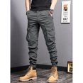 thumbnail image 2 of Men's Cargo Jogger Pants, Multi‑Pocket Casual Tapered Jogger Trousers, Stretch Waistband Workwear Pants, 2 of 7