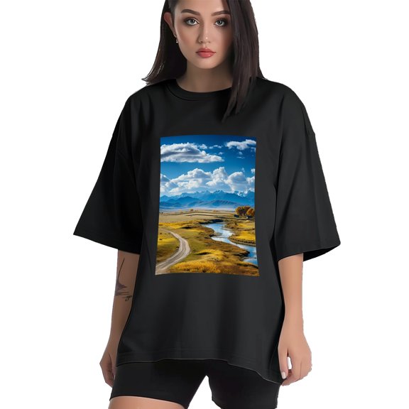 Plus Size Shirt for Women Black Tops for Women Short Sleeves Shirt for Women Bright Blue Sky.2 T Shirt Crewneck Shirt for Women XS