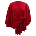thumbnail image 4 of BUWTTED Women's Elegant Shawl Wraps Soft Open Front Poncho Sweater for Spring Fall Winter Red One Size, 4 of 5