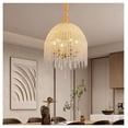 thumbnail image 2 of 20 Inch Crystal Chandelier 6-Light – Waterfall Pendant Light, Gold Finish for Living Room Bedroom Dining Area – Adjustable Height, K9 Crystal Beads, 2 of 6