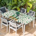 thumbnail image 2 of St Patricks Day Table Cloths for 6 Foot Rectangle Tables, Green Shamrock Spring Watercolor Gnomes Beige Patio Waterproof Elastic Fitted Tablecloths, Washable Rectangular Table Cover for Camping, 2 of 8