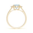 thumbnail image 2 of ANGARA Natural Pear 1.6 ct Aquamarine Ring with Triple Diamond Accents in 14K Yellow Gold for Women (Size-10x7mm) | March Birthstone, Anniversary, Jewelry Gift for Women | Natural Aquamarine Ring, 2 of 10