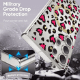 thumbnail image 5 of Compatible with Galaxy S22 Ultra Luxury Cute Leopard Patterned Case Shockproof Slim TPU Flexible Silicone Rubber Gel [Compatible with MagSafe] Phone Cover for Samsung Galaxy S22 Ultra 6.8 inch, Rose, 5 of 7