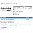 thumbnail image 2 of Left Exhaust Manifold - Compatible with 2003 - 2007 Ford F-450 Super Duty 6.0L V8 2004 2005 2006, 2 of 2