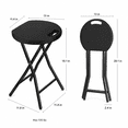 thumbnail image 3 of PLERISE Portable Folding Stool with Handle, 18 Inch Black Foldable Chair with Heavy Duty Steel Legs, Round Plastic Seat, 500 lb Capacity, Space Saving Stool for Kitchen, Dorm, Vanity, Camping and Out, 3 of 7
