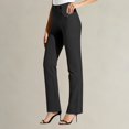 thumbnail image 3 of MVRLSH Womens Yoga Pants Soft Petite Size Button Stretch Pull On Lightweight Work Dress Slacks With Storage Pockets Leggings for Women Running Gym and Workout Black - XL, 3 of 7