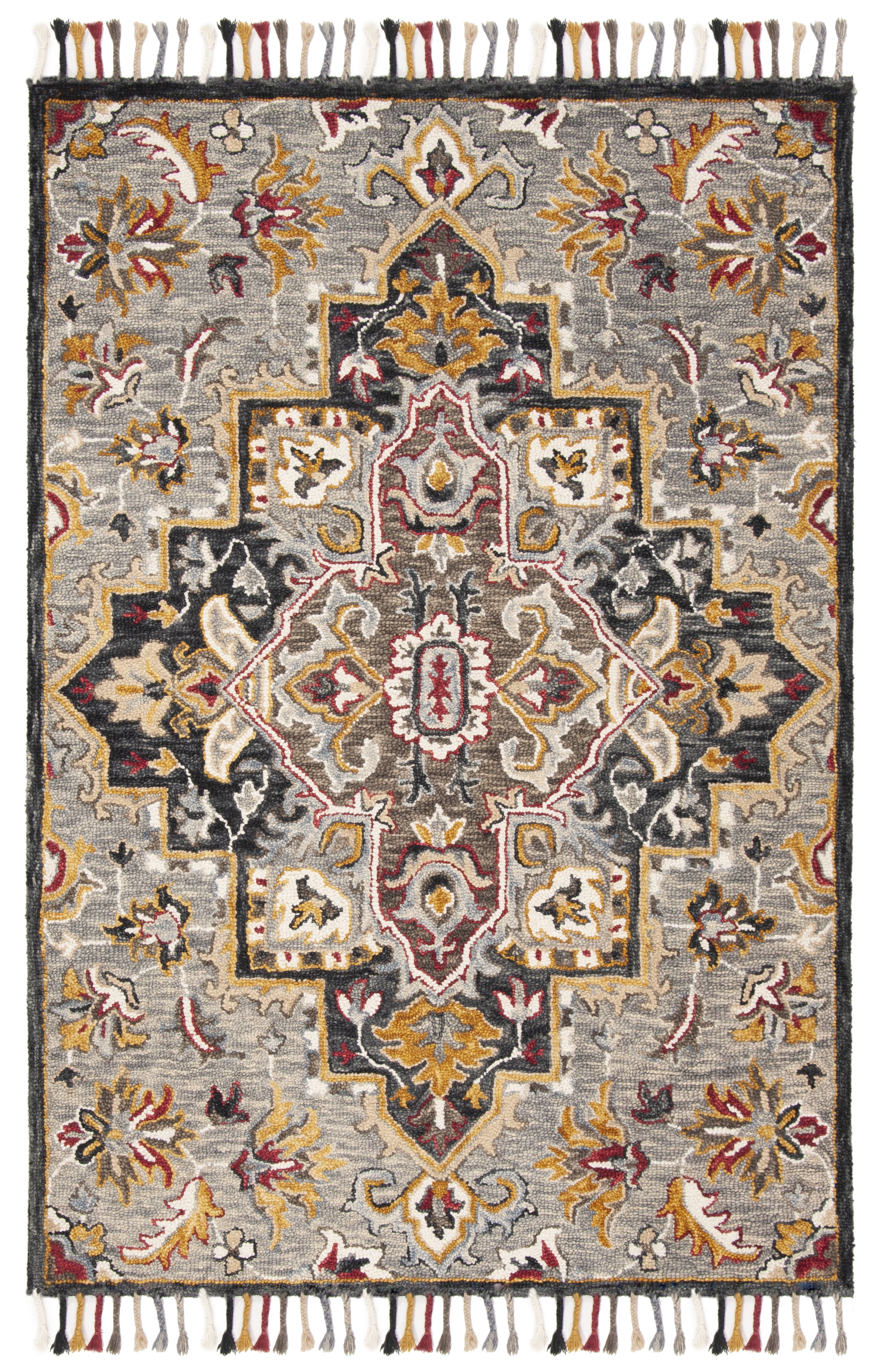 SAFAVIEH Aspen Eilish Oriental Wool Area Rug, Grey/Charcoal, 4' x 6'