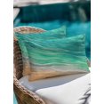 thumbnail image 4 of 1 Pack Outdoor Throw Pillow, Teal Ombre Coastal Waterproof Pillow with Insert Included, Summer Nautical Beach Ocean Seaside Decorative Accent Cushion Lumbar Pillows for Patio Porch, 12 x 20 In, 4 of 8