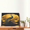 thumbnail image 4 of Daiia Elegant Gold Leaf Peacock Print Canvas Decorative Picture – 30x40in Artistic Wall Art, Ready-to-Hang Canvas Print for Living Room（Horizontal）, 4 of 6