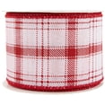 thumbnail image 4 of Northlight Red and White Plaid Wired Craft Christmas Ribbon 2.5" x 10 Yards, 4 of 6