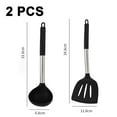 thumbnail image 2 of Juego de utensilios de cocina del silicón 2pieces, utensilios de cocina antiadherentes, mango de acero inoxidable, a prueba de calor, 2 of 5