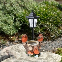 koolsoo Flowerpot, Outdoor Statue with Solar Lights, Pretty Decoration, Handicrafts, Ornament, Resin Sculpture, Figure for Garden, Yard, Lawn