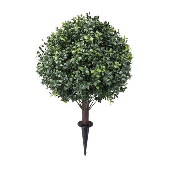 Boxwood Topiary Bush For Outdoor With Ground 23" Faux Greenery Shrubs Green Boxwood For Indoor Garden Yard Porch Patio Decor 1PC