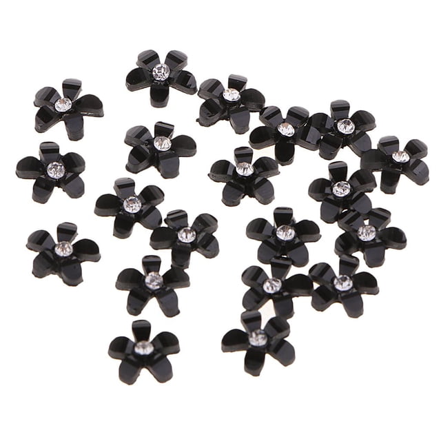Aplique de Resina Zulema 20 Unids Flatback Artesanales Decorativo Negro