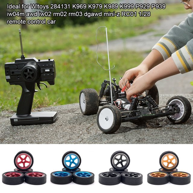 4X 1/28 Remote Control Model Car Wheel Rim Simulated Modification Vehicle Part Replacement for WLtoys 284131 K969 K979 K989 K999 Blue