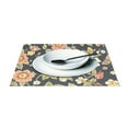 thumbnail image 3 of Flowers and Leaves 12×18 inch Placemats Heat Resistant Washable Foldable Rectangular Placemats Set Decoration Indoor Outdoor for Kitchen Dining Table 6PCs, 3 of 8