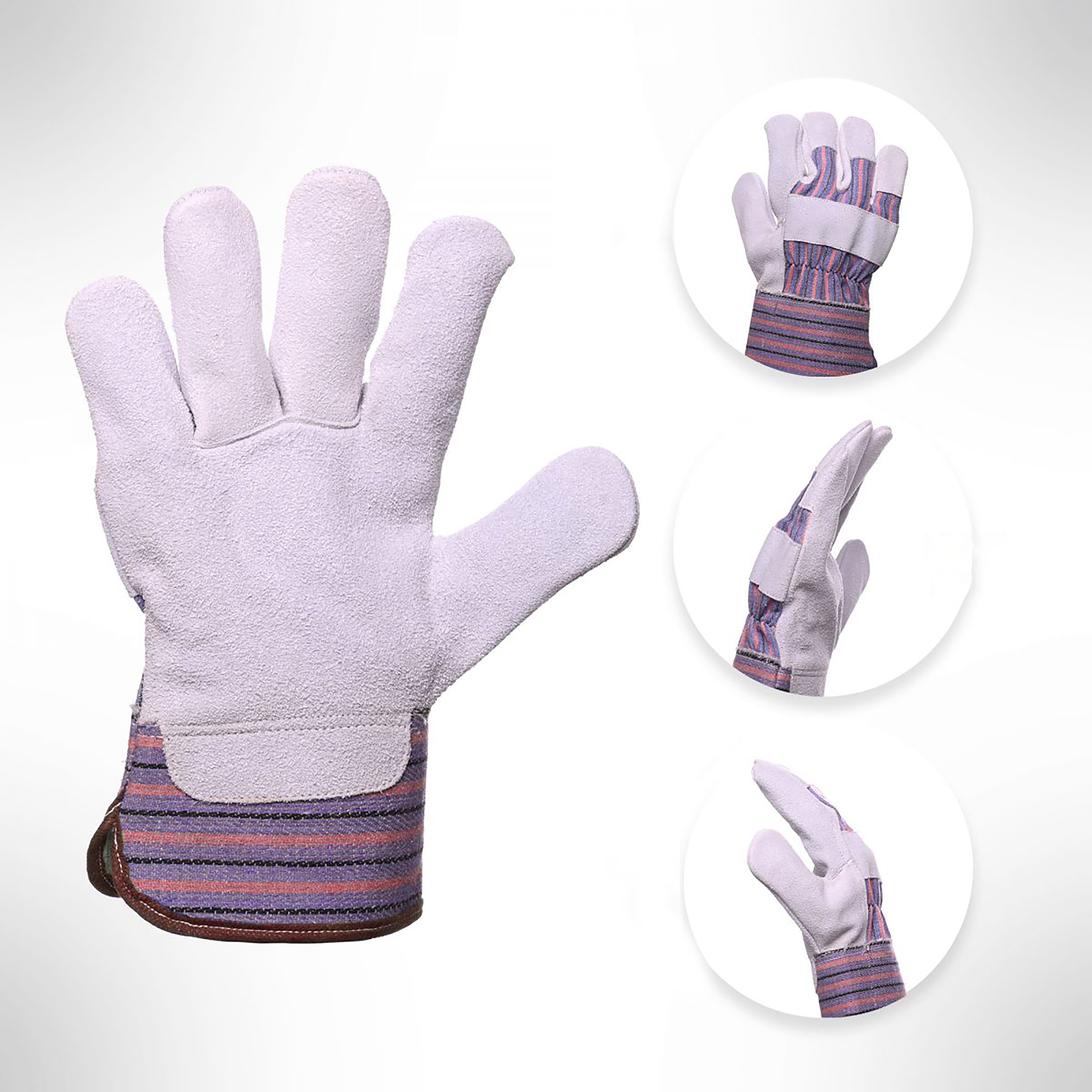 LP4300-L-72PK, Leather Palm Work Gloves, Safety Cuff, 72 Pair Value Pack